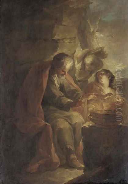 An Allegory of Winter an old man warming his hands on a brazier - view 1