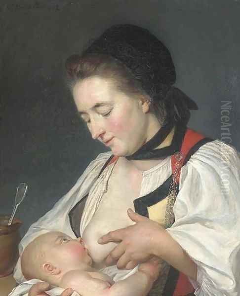 A Mother feeding her child - view 1