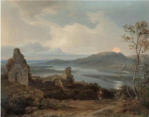 Ruine Einer Kapelle In Der Nahe 
Eines Flusses Bei Aufgehendemmond (ruin Of A Chapel Near A River With 
Rising Moon)
