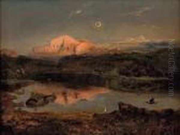 Der Hintersee Mit Hohem Goll Im Abendgluhen - view 1