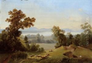 Voralpenlandschaft Mit Einem See by Carl Rottmann