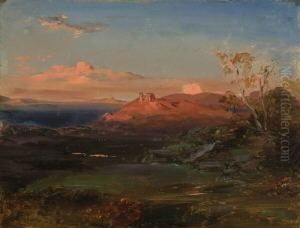 Blick Auf Aegina Mit Dem
 Aphaiatempel. by Carl Rottmann