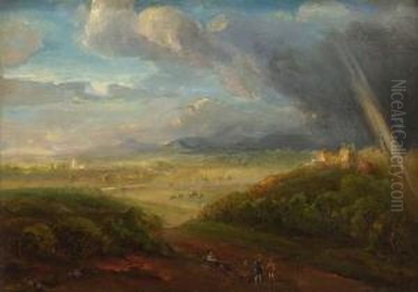 Hugelige Landschaft Mit
Regenbogen. - view 1