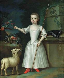 Portrait of a young girl, said to be Miss Mildred Drew by Bartholomew Dandridge