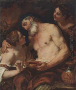 Lot And His Daughters by Johann Michael Rottmayr