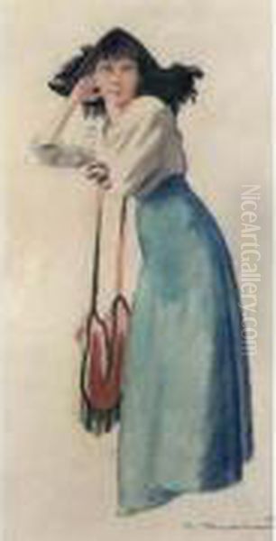 < Femme Au Sac > (1911). - view 1