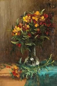 Vase De Giroflees by Alfred Rouby