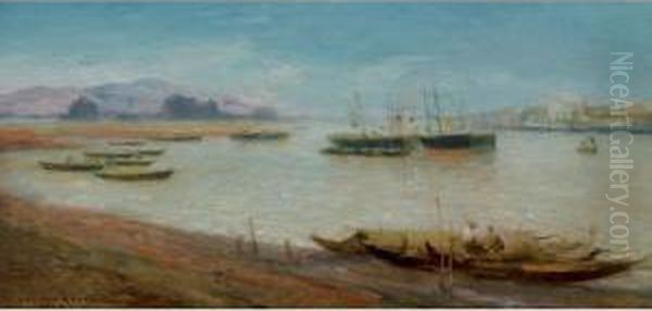 Vue D'un Port Au Tonkin - view 1