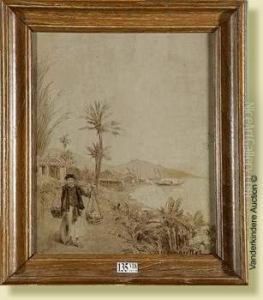 Paysage Anime En Indochine by Gaston-Marie-Anatole Roullet