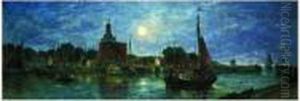 Vue Du Port De Hinkhuizen, Hollande by Gaston-Marie-Anatole Roullet