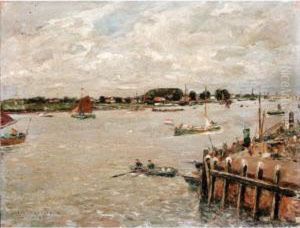 Harbour Scene, Holland by Gaston-Marie-Anatole Roullet