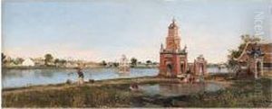 Women Washing In A Pool At Hanoi, Tonkin
