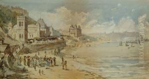 View Of A Coastal Town by Charles Rousse