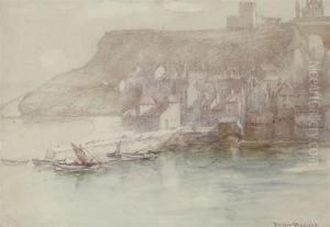 The Harbour At Whitby by Frank Rousse