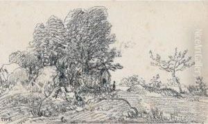 Paysage Rocheux by E. Rousseau