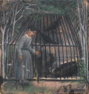 Jeune Fille A La Voliere by Henri Julien Rousseau