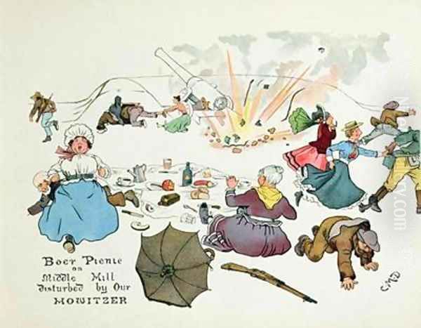 Boer picnic on Middle Hill disturbed by our howitzer - view 1