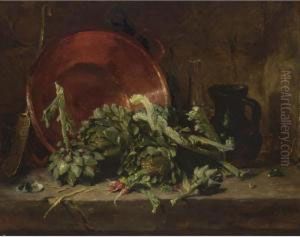 A Still Life With Artichokes by Philippe Rousseau