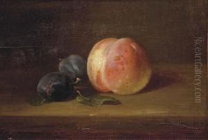 Nature Morte A La Peche Et Aux Prunes