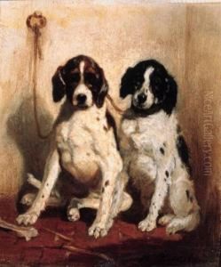 Pointers In A Kennel by Philippe Rousseau