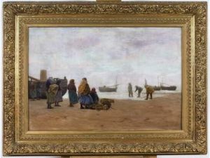 Le Retour De Peche by Charles Emmanuel Roussel