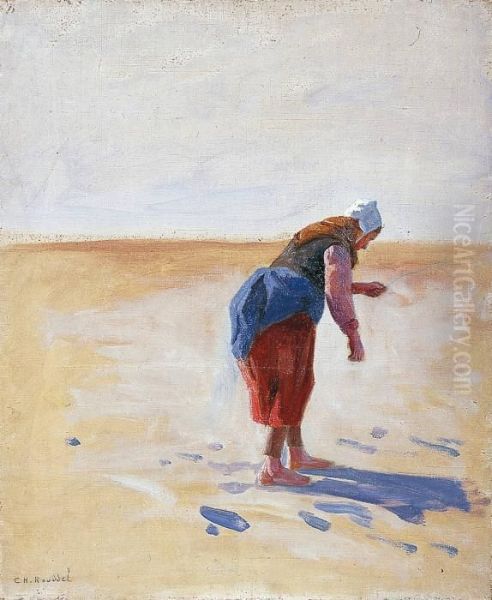 Femme Au Filet Sur La Plage - view 1