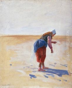 Femme Au Filet Sur La Plage