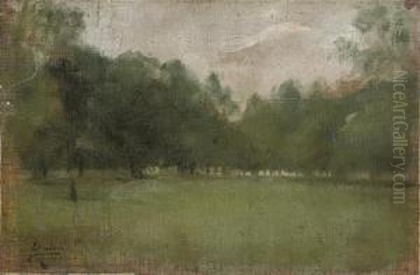 A Clearing In The Woods; And Elegant Figures In A Clearing - view 1