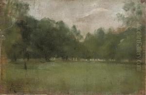A Clearing In The Woods; And Elegant Figures In A Clearing by Theodore Casimir Roussel