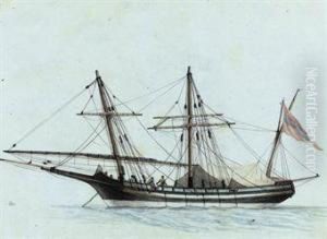 A Xebec Lying At Anchor In The Mediterranean