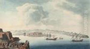 Vue Du Port De Marsamucetto Et Du Fort Manuel, Prise Du Baston St.andre, Malta
