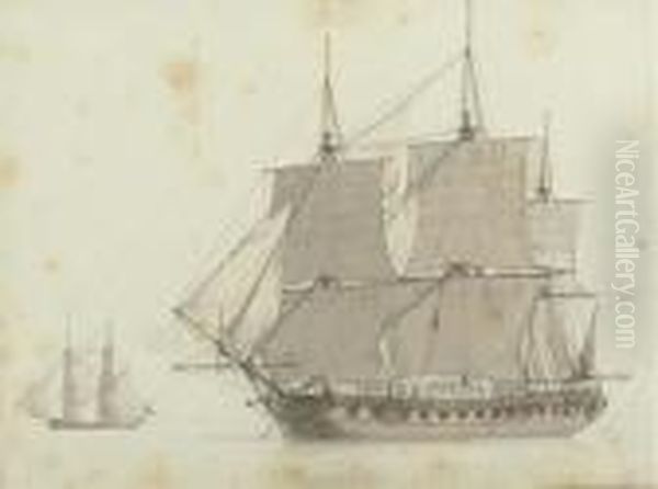 H.m.s. Trusty Of 50 Guns - view 1