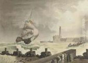 A French Brig Riding The Swell
At The Entrance To The Port Ofcette, Observed From La Pointe Richelieu A French Brig Riding The Swell
At The Entrance To The Port Ofcette, Observed From La Pointe Richelieu