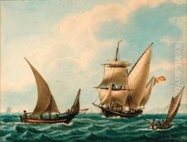 Fore-and-aft Rigged Xebecs In The Mediterranean - view 1