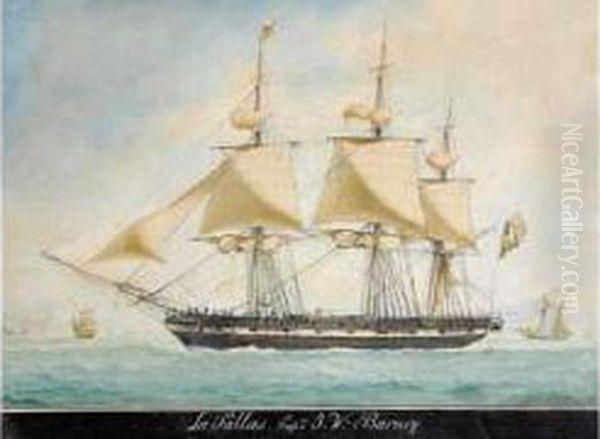 Le Trois Mats Americain "la Pallas" Capitaine Jw Barney Croisant Au Large De Marseille - view 1