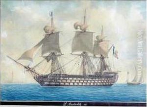 Le Batiment De Haut Bord L'austerlitz Entrant Dans Le Port De Marseille by Joseph Roux