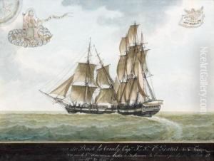 Le Vaisseau Americain Leda De Baltimore Secourant Le Brick La Coraly by Antoine Ii Roux