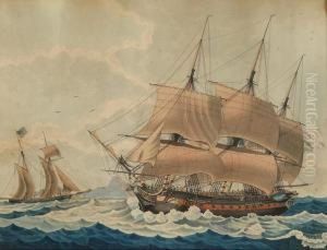 A French Man O' War In Company With A U.s. Brig Off Cape Horn A French Man O' War In Company With A U.s. Brig Off Cape Horn