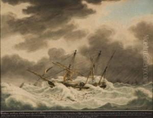 < Position Du Navire Le Chasseur Capne En Blanc by Antoine Ii Roux