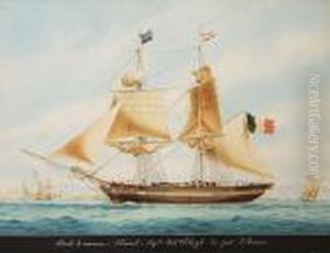 Belgische Handelschip 'l'escaut' Voor Noord-afrikaanse Kust by Francois Geoffroy Roux
