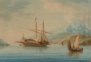 A Galley Of War At Anchor