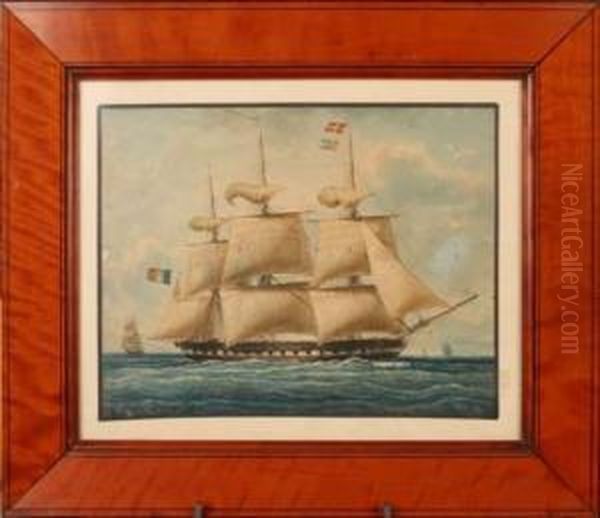 Portrait De Trois-mats, Battant Pavillon Francais - view 1