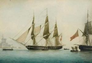 L'entree Du Port De Marseille by Francois Geoffroy Roux