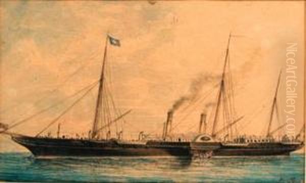 H.m. Yacht Victoria And Albert (ii) At Anchor In Themediterranean - view 1