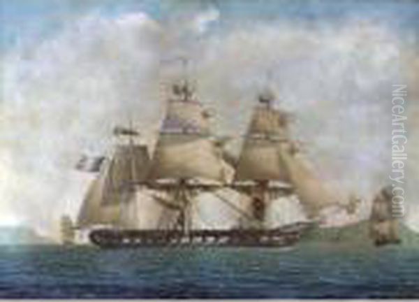 A Forty-gun French Frigate Off The Mediterranean Coast - view 1