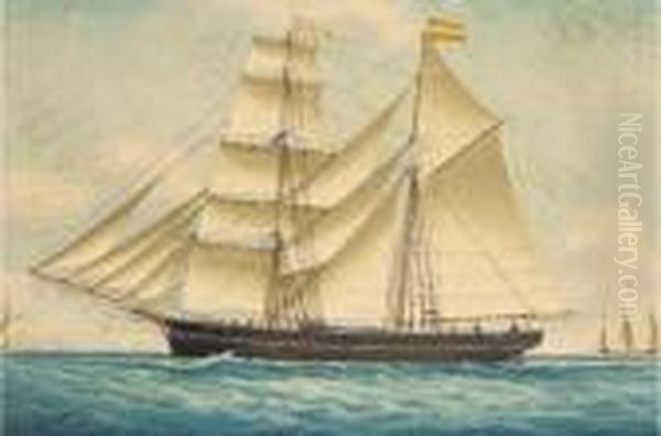 The Spanish Brigantine Nicolas Amidst Mediterranean Craft Off Thecoast - view 1