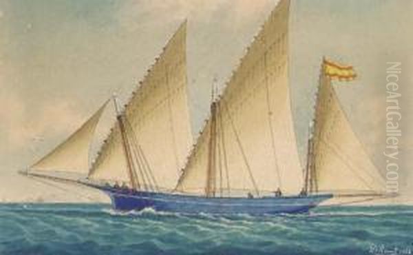 The Spanish Xebec Libertad In The Mediterranean - view 1