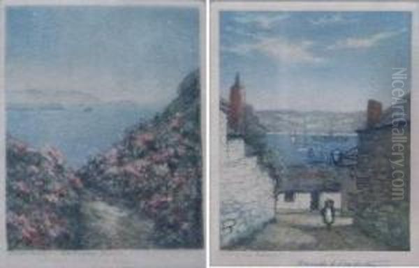 A Bit Of Old Falmouth And Purple
Heather Reskafeage Downs, Godrevy Lighthouse In Distance. - view 1