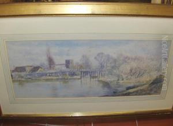 River Landscape With Bridge And Distant Church - view 1