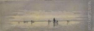 Sunrise On The Fishing Grounds, Carbis Bay. by Claude Hamilton Rowbotham